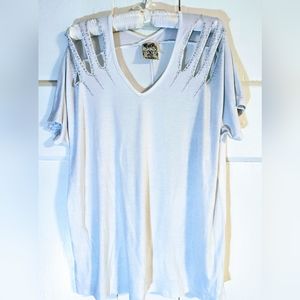 Sexy Shimmer Short Sleeve Shirt 💙